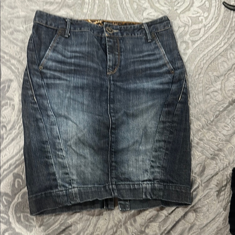 Express Blue Pencil Skirt Knee-Length Casual